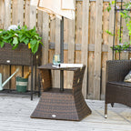 Mesa de Centro Vime com Buraco para Guarda-sol Mesita de Café Chá Mesa Auxiliar para Exterior Varanda Pátio 54x54x55cm — foto 2