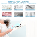 Ferro de Engomar Vertical com Barra Dupla Depósito 2L Ferro de Engomar a Vapor 1950W Saída de Vapor 32g/min e Temperatura Ajustável em 11 Níveis Azul e Branco — foto 5