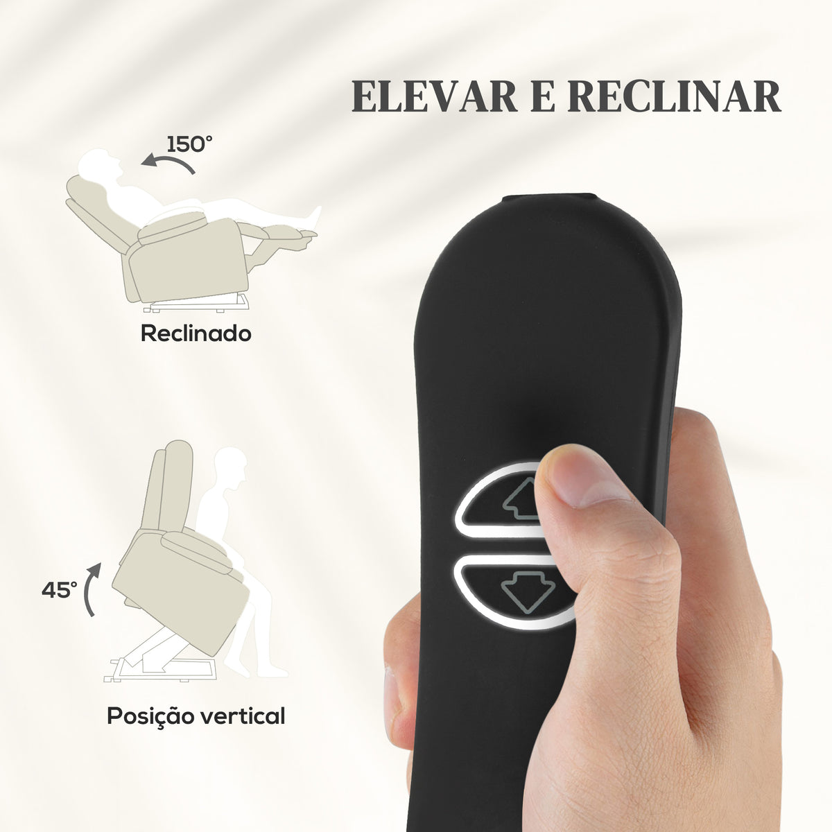 Poltrona Relax Reclinável Elétrica Elevatória com Massagem Vibratória e Aquecimento Poltrona Elevatória com Porta USB Controlo Remoto Apoio para Pés Estofada em PU Bolsos Laterais Creme — foto 4
