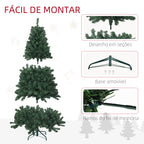 Árvore de Natal 180 cm Árvore de Natal Artificial com 760 Ramos de Arame de Memória e Base Recolhível Árvore de Natal para Sala Verde — foto 6