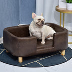 Sofá para Animais de Estimação Sofá para Cães Pequenos e Médios com Assento Acolchoado 74x48,5x31 cm Marrom — foto 2