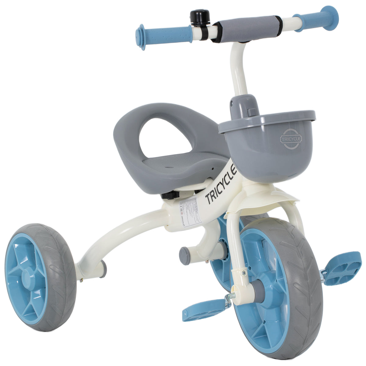 Triciclo Evolutivo para Crianças 2-5 Anos Cesto Frontal Rodas Eva 72x52x61 cm Azul — foto 1