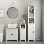 Móvel para Lavatório Pousar Móvel para Lavatório em Pé com 2 Portas 2 Puxadores e Prateleira Ajustável sem Lavatório 60x30x60 cm Branco — foto 6