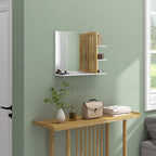 Espelho de Casa de Banho Espelho de Parede Moderno e Retangular com 4 Prateleiras de Armazenamento para Maquilhagem Vestuário 45x15x58,5 cm Branco — foto 7