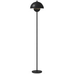 Candeeiro de Pé Moderno 155 cm Candeeiro de Pé para Sala com Ecrã em Forma de Taça Refletora de Luz Interruptor de Pé Suporte E27 sem Lâmpada para Quarto Escritório Sala de Estar Ø35x155 cm Preto — foto 1