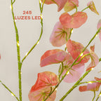 Árvore de Eucalipto Artificial 150 cm Árvore Artificial com 245 Luzes LED e Base Decoração para Interior e Exterior Laranja e Marrom — foto 4