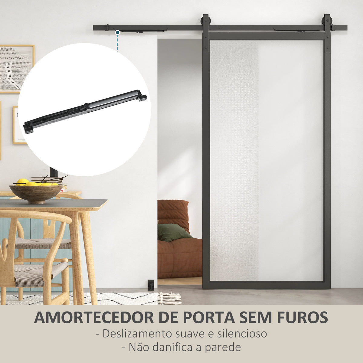 4FT / 122CM Kit de ferragens para porta deslizante dobrável para 2 portas com trilho para celeiro preto — foto 4