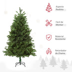 Árvore Artificial de Natal 150cm com Base Dobrável 440 Galhos PE Tridente e PVC Individual Árvore de Natal Decorativa Exterior Interior Ø75x150cm Verde — foto 5