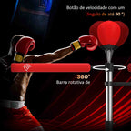 Punching Ball de Boxe com Altura Ajustável com 2 Bolas de Velocidade Barra Giratória 360° e Base Preenchida com Água ou Areia Punching Ball para Adultos 88x50x160-230 cm Vermelho e Preto — foto 4