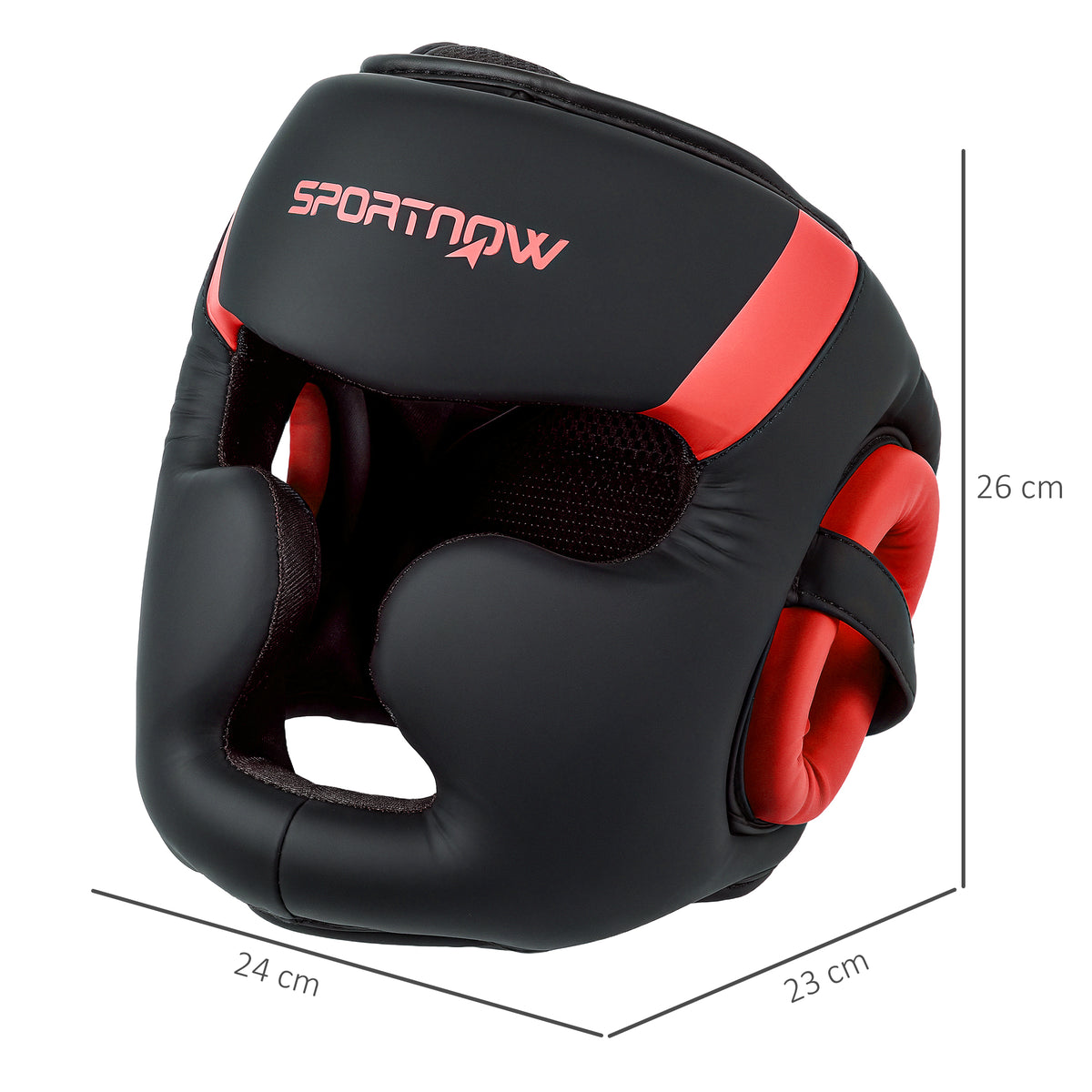 Capacete de Boxe Capacete MMA com Correia Ajustável Protetor de Cabeça para Grappling Sparring Artes Marciais Karate Tamanho L Vermelho e Preto — foto 3