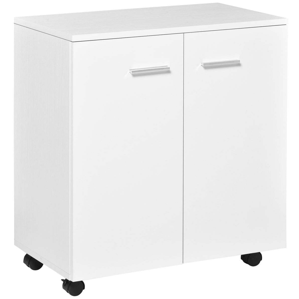 Armário de Armazenamento Moderno Móvel para Armazenamento com Rodas Armário e Prateleiras 60x35x65cm Branco — foto 1