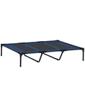 Cama para Animais de Estimação Cama Elevada para Cães Gatos com Tecido Transpirável para Dormir Relaxar Exterior Jardim Terraço 122x91x23cm Azul — foto 1