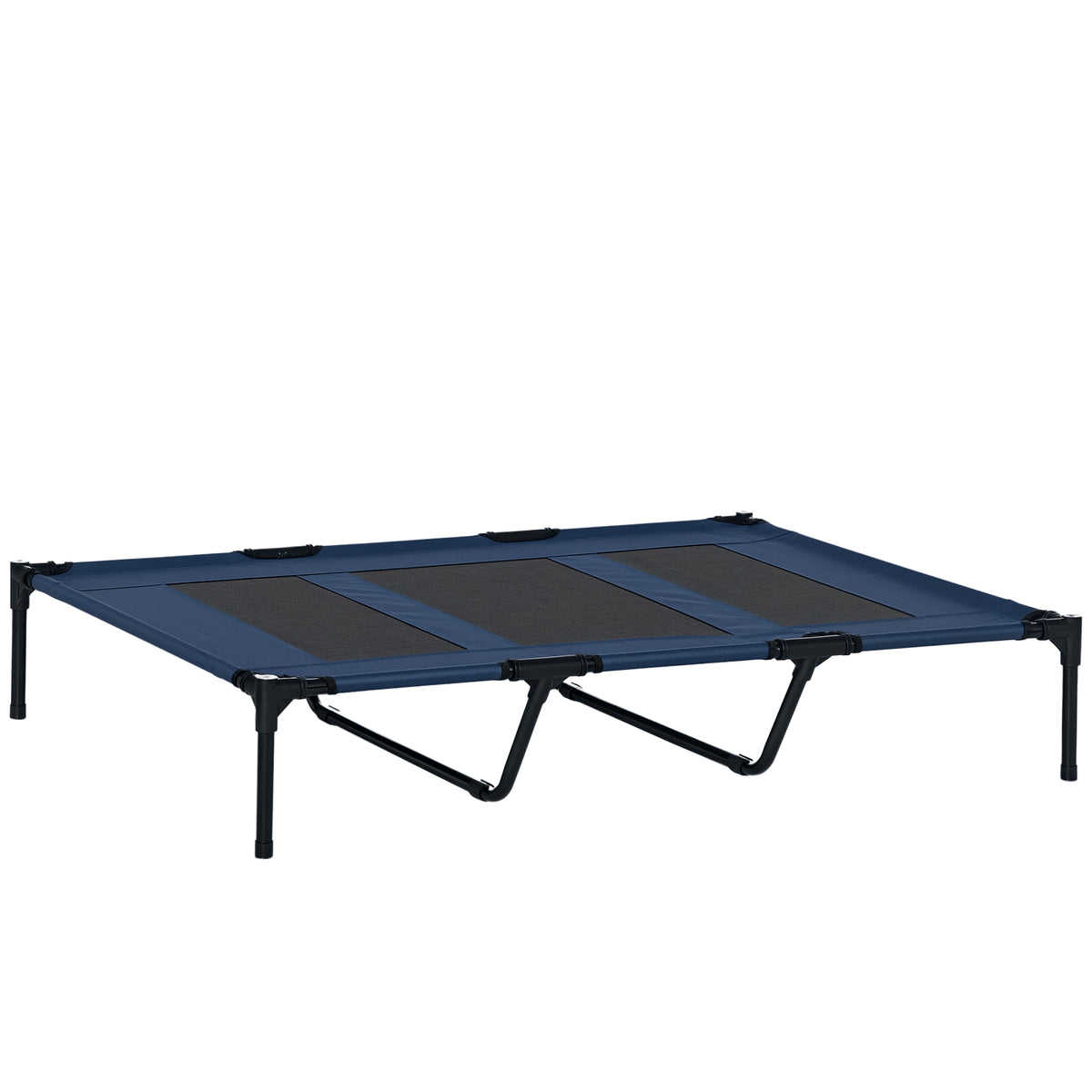 Cama para Animais de Estimação Cama Elevada para Cães Gatos com Tecido Transpirável para Dormir Relaxar Exterior Jardim Terraço 122x91x23cm Azul — foto 1