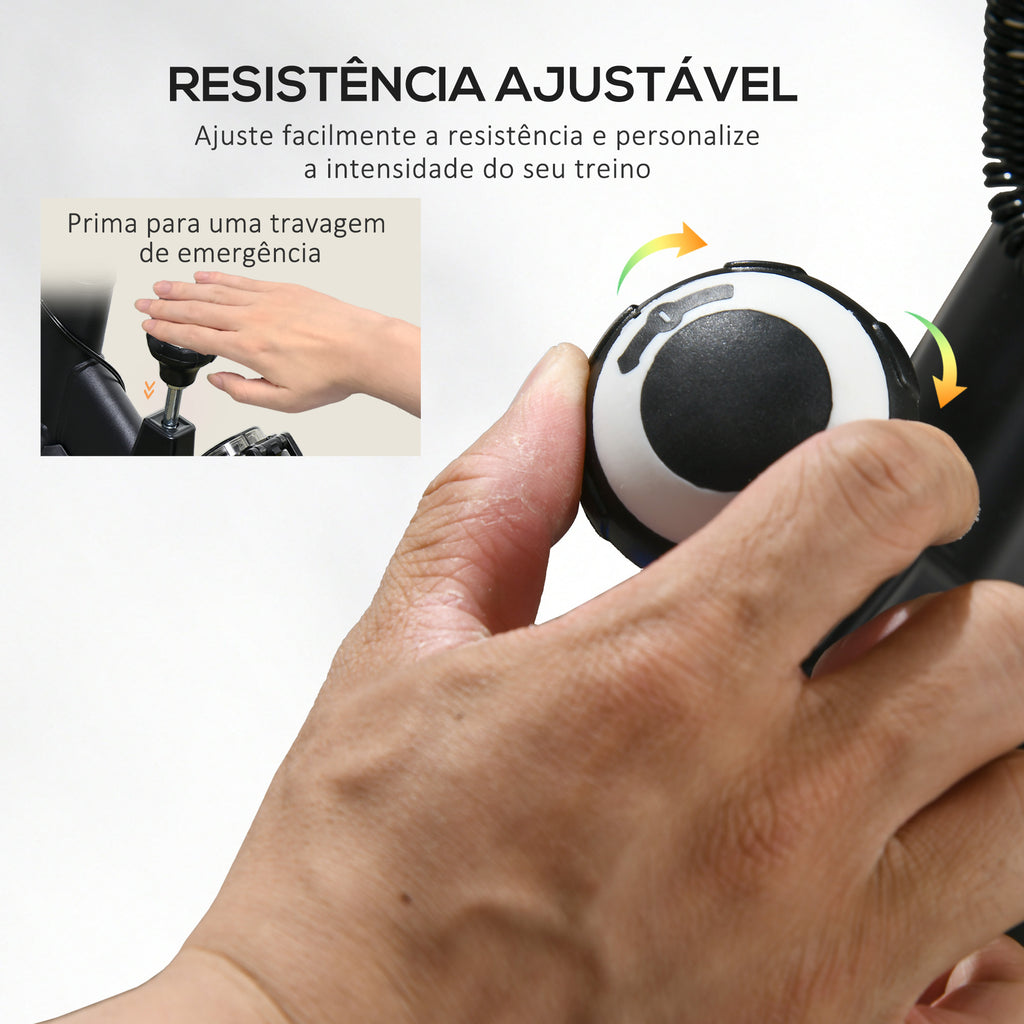 Bicicleta Estática com Resistência Ajustável Bicicleta Estática Fitness com Volante de Inércia 8 kg Ecrã LCD Guiador e Assento Ajustáveis para Casa Ginásio 103x53x110-114 cm Azul — foto 6
