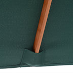 Chapéu de Sol de Jardim 200x150x230cm Chapéu de Sol Retangular Inclinável com Polia Duplo Teto e Mastro Desmontável de Madeira para Terraço Pátio Verde — foto 8