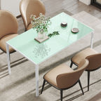Mesa de Refeição de Vidro Mesa Retangular para 6 Pessoas com Pés de Metal Multifuncional para Cozinha ou Sala 140x80x75 cm Branco — foto 7
