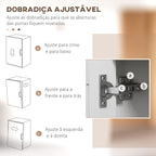 Móvel Auxiliar de Cozinha Moderno Móvel para Micro-Ondas Móvel de Cozinha com Prateleiras 3 Portas Compartimento Aberto Sistema Anti-Tombo para Sala de Jantar 80x35x97 cm Branco — foto 5
