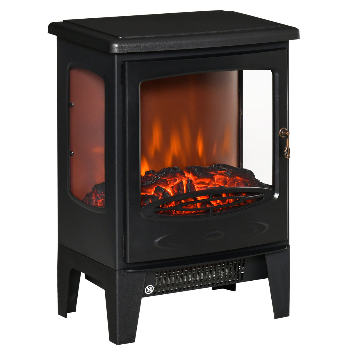 Lareira Elétrica 900W/1800W Lareira Decorativa com Janelas Efeito de Chama Temperatura Ajustável e Proteção Sobreaquecimento para 20-25 ㎡ 39x26x54,8 cm Preto — foto 1