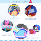 Castelo Insuflável com Escorrega Trampolim e Piscina para Crianças acima de 3 Anos Inclui Insuflador e Bolsa de Transporte para Interior e Exterior 360x175x180cm Multicor — foto 7