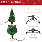 Árvore de Natal Artificial Pinheiros 180 cm com Suporte Decorações de Natal Estrela Flocos Fibra Óptica Brilhante LED Multicolor Retardador de Chama — foto 5