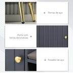 Banco Sapateira com Compartimento Aberto e Almofada Acolchoada para 4 Pares de Sapatos para Entrada Corredor 80x33x49 cm Cinza Escuro — foto 6