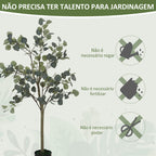 Eucalipto Artificial 120 cm Planta Artificial Decorativa Grande Árvore Artificial de Interior com 230 Folhas Decoração para Casa Escritório Dormitório Verde — foto 7
