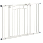 Grade para escadas Proteção para cães, fechamento automático, operação com uma mão, 100 cm x 4 cm x 76 cm, Branco — foto 1