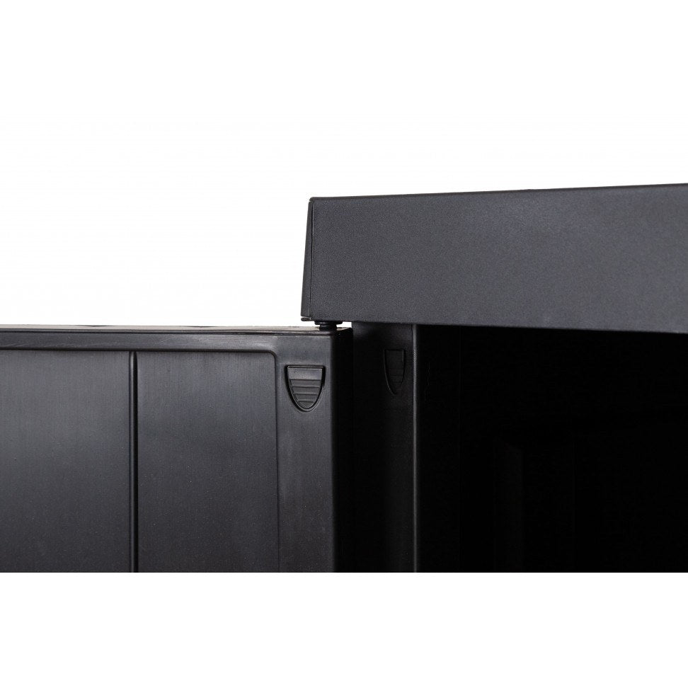 Armário multiusos alto em PVC preto com 4 prateleiras — foto 9