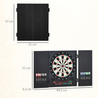 Alvo eletrônico digital para até 8 jogadores com 12 dardos e 30 pontas com portas de tela de LED 27 jogos diferentes 51x6,5x57 cm Preto — foto 3