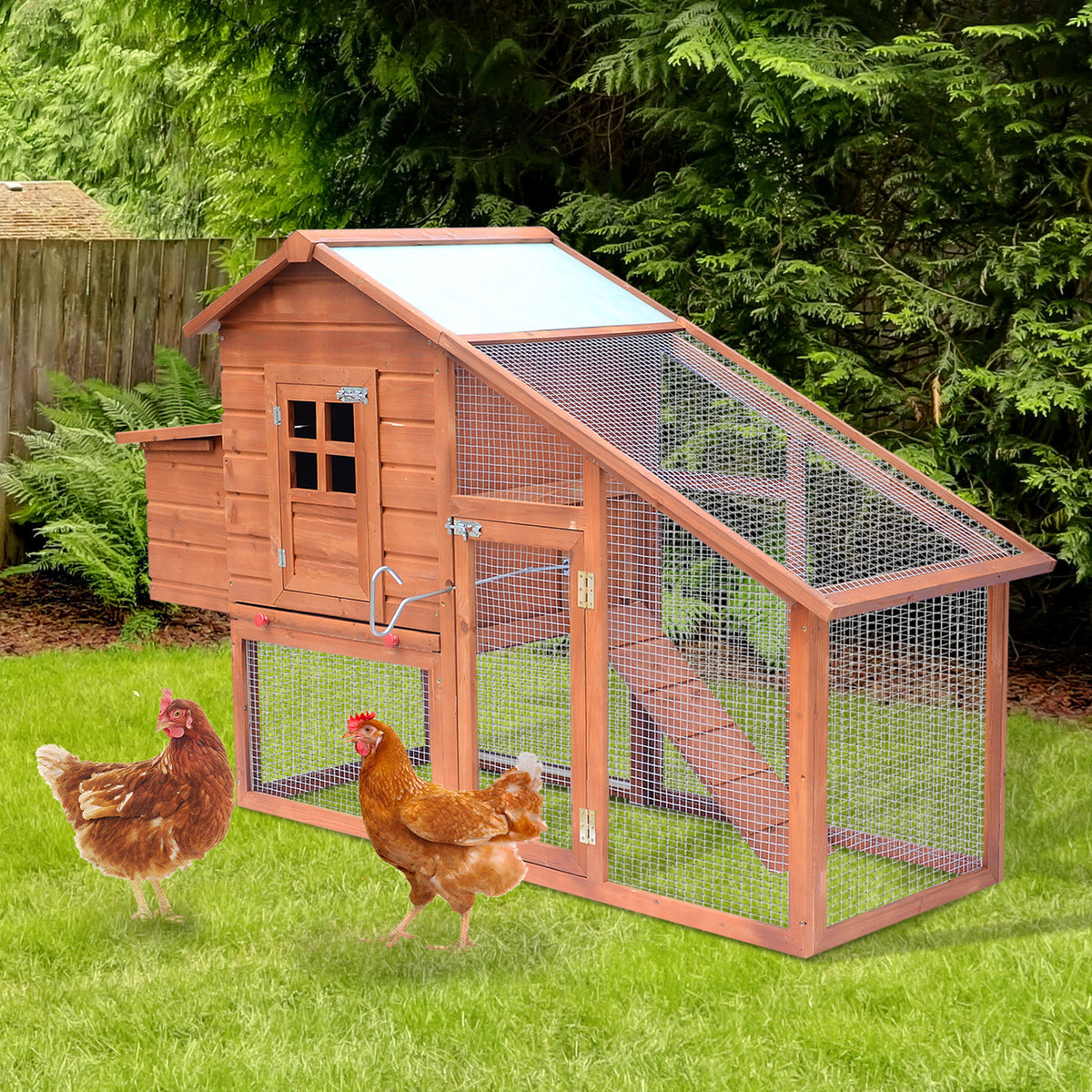 Gallinero de Madera para Exteriores tipo Jaula 190x66x116cm — foto 2