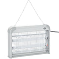 Lâmpada Anti-mosquito Elétrica com Luz Ultravioleta 20W com 2 Tubos LED Área de Ação 60m² 39x7.5x26.5 cm Branco — foto 1