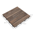 Módulo de 27 Deck de Madeira 30x30cm com Área de 2,43 m² Estrados com Sistema de Clic para Balcão Terraço Jardim Marrom Escuro — foto 3