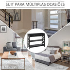 Consola de Entrada Mesa Hall com 2 Gavetas e 2 Prateleiras Inferiores Mobiliário Moderno Base Elevada Anti-Inclinação 100x30.5x80 cm Preto — foto 5
