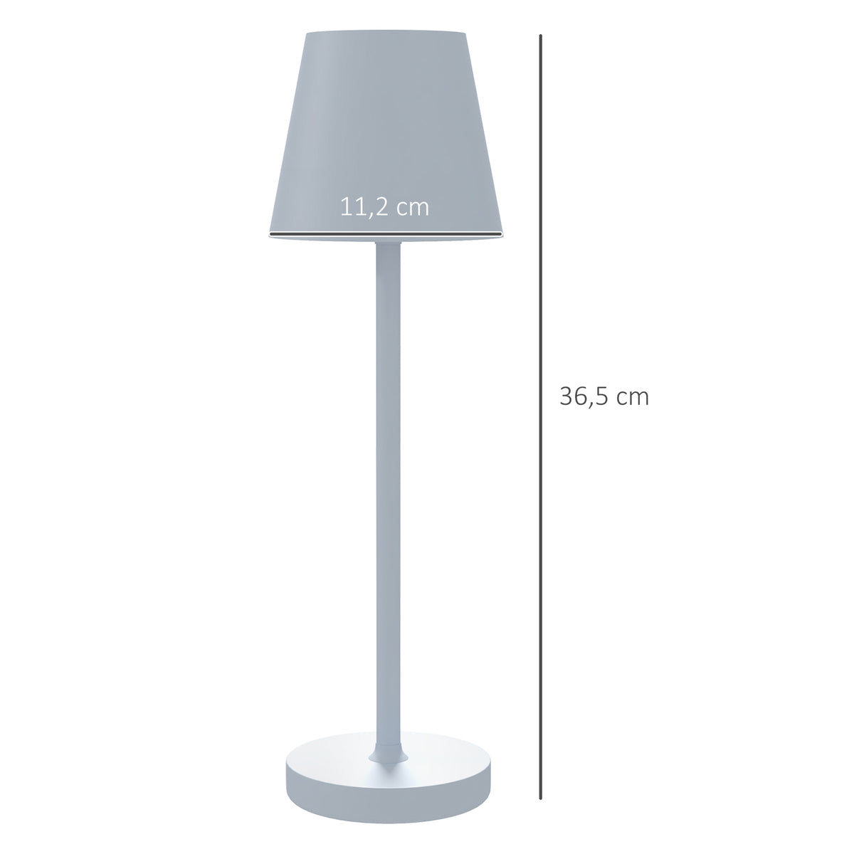 Candeeiro de Mesa com Luzes LED Candeeiro de Mesa Sem Fios Recarregável por USB-C 3 Cores Ecrã de Acrílico para Quarto Sala Ø11,2x36,5 cm Branco - Modelo 2 — foto 3