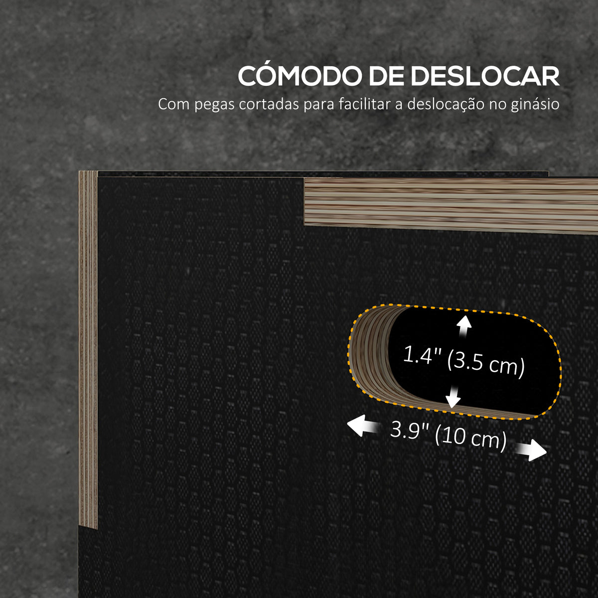 Caixa Pliométrica com 3 Alturas Diferentes Caixa de Saltos para Treino de Força em Casa Escritório Ginásio CrossFit Carga 120 kg 76x61x51 cm Preto — foto 5