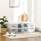 Armário Modular de Plástico Sapateira Modular com 8 Cubos Portas Magnéticas Organizador de Sapatos para Entrada Corredor Dormitório 25x35x19cm Transparente — foto 2