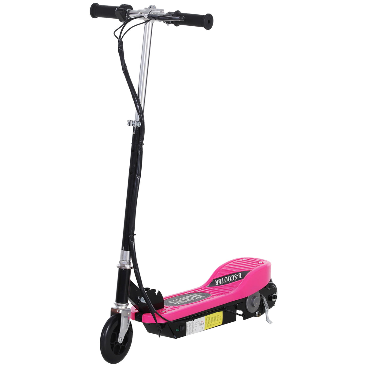 Trotinete Elétrica Dobrável para Crianças e Adolescentes acima de 7 Anos Velocidade de 10km/h Trotinete Elétrica com Guiador Ajustável e Freios Carga Máxima 50kg 78x37x89-95cm Rosa — foto 1