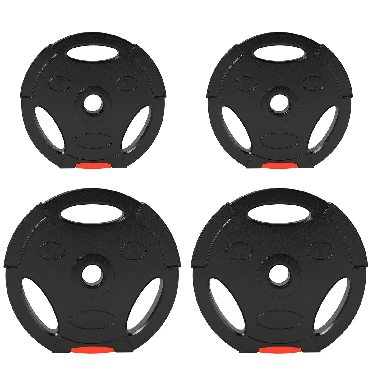 Conjunto de Discos de Pesos de 4 Peças Discos de Pesos 2x10 kg e 2x5 kg com Orifícios de 2,5 cm para Treino Fitness em Casa Ginásio Preto — foto 1