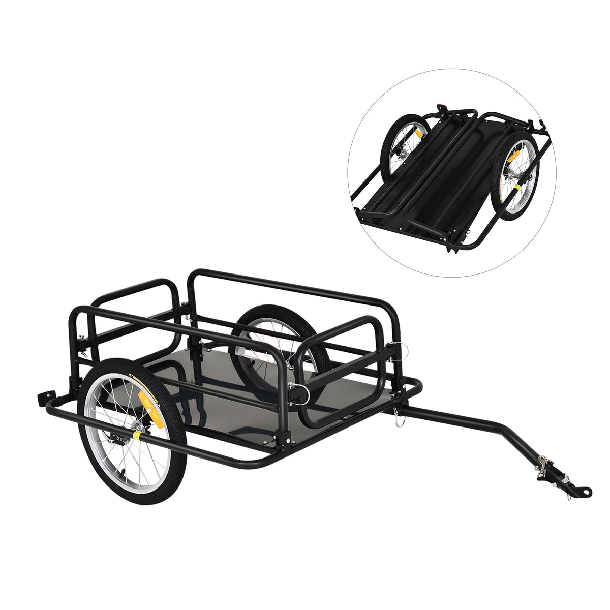 Reboque Trailer de bicicleta para carga de 450 kg Carregamento de Bagagem Armação de aço Leve com refletores — foto 1