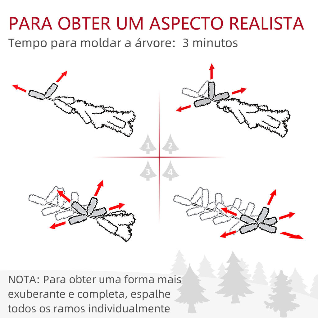 Árvore de Natal 60 cm Árvore de Natal Artificial de Mesa com 20 Luzes LED 141 Ramos 5 Pinhas 5 Bagas Vermelhas e Suporte de Metal Árvore Natalícia para Interior Verde — foto 7