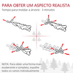 Árvore de Natal 60 cm Árvore de Natal Artificial de Mesa com 20 Luzes LED 141 Ramos 5 Pinhas 5 Bagas Vermelhas e Suporte de Metal Árvore Natalícia para Interior Verde — foto 7