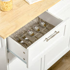 Carrinho de Cozinha com Rodas Móvel Auxiliar de Cozinha com 2 Gavetas 2 Portas Prateleira Ajustável e Suporte para Guardanapos para Sala de Jantar Sala de Estar 104x46x91 cm Branco — foto 8