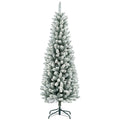 Árvore de Natal 180 cm Árvore de Natal Artificial Coberta de Neve com 479 Ramos e Suporte de Metal Árvore Natalícia para Sala Interior Verde — foto 1