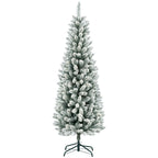 Árvore de Natal 180 cm Árvore de Natal Artificial Coberta de Neve com 479 Ramos e Suporte de Metal Árvore Natalícia para Sala Interior Verde — foto 1