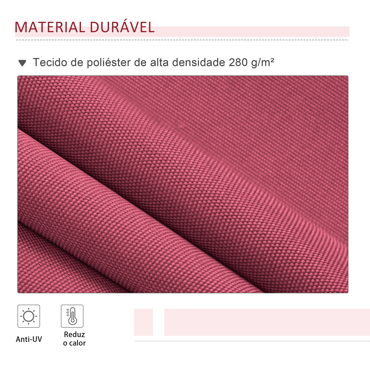 Toldo Manual 395x245 cm Toldo de Varanda Pátio com Manivela de Alumínio e Tecido de Poliéster 280 g/m² Vinho — foto 4