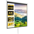 Tela de Projeção Manual de 99 Polegadas Tela de Projeção Portátil Formato 1:1 para Interior e Exterior Cinema em Casa Jardim 178x178 cm Branco — foto 1