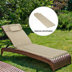 Almofada para Espreguiçadeira 198x53x5cm Almofada Suave para Espreguiçadeira Dobrável Acolchoada para Exterior Jardim Pátio Bege — foto 2