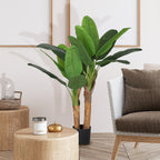 Planta Artificial Ø17x120 cm Bananeira Atificial com Vaso e 15 Folhas Planta Artificial Decorativa para Interior Verde — foto 2