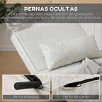 Poltrona 3 em 1 Sofá Cama Individual Dobrável com Encosto Ajustável em 6 Posições e Almofada para Sala de Estar Dormitório Escritório Carga 350 kg 94x78x80 cm Bege Claro — foto 6