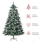 HOMCM Árvore de natal de 210 cm 2012ramos com Suporte Metálico Árvore de Natal de ponta branca artificial Realista para interiores Verde — foto 4